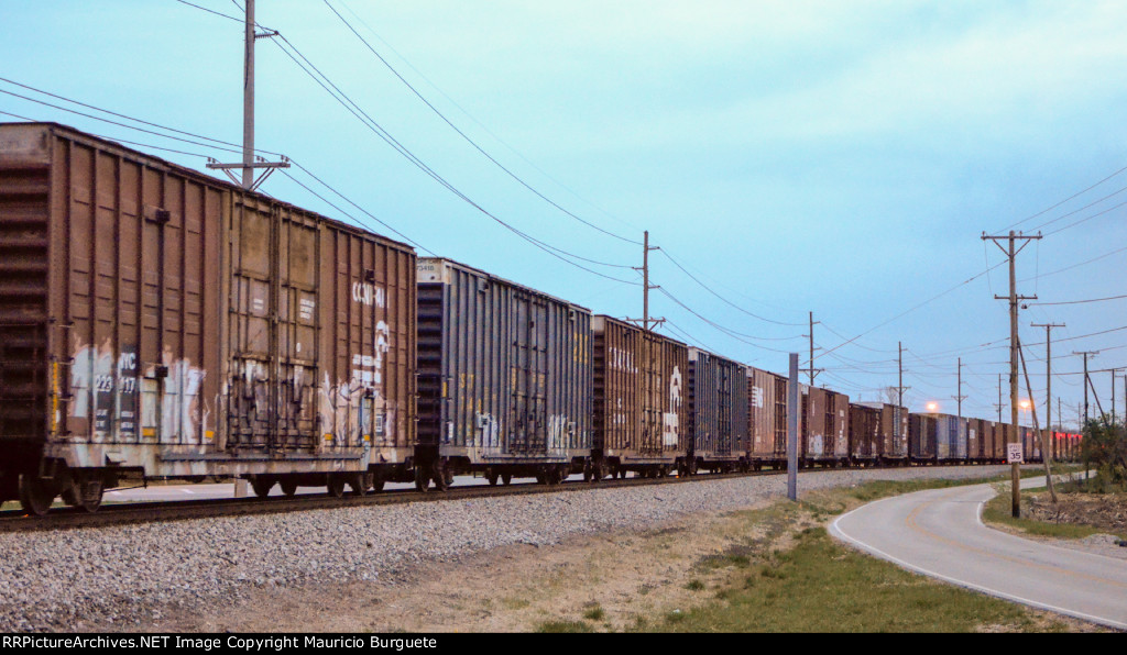 Box cars next to Old La Grange Rd